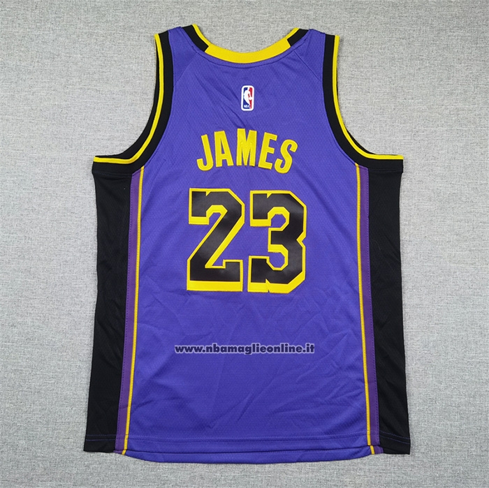 Maglia Bambino Los Angeles Lakers Lebron James No 23 Statement 2024-25 Viola
